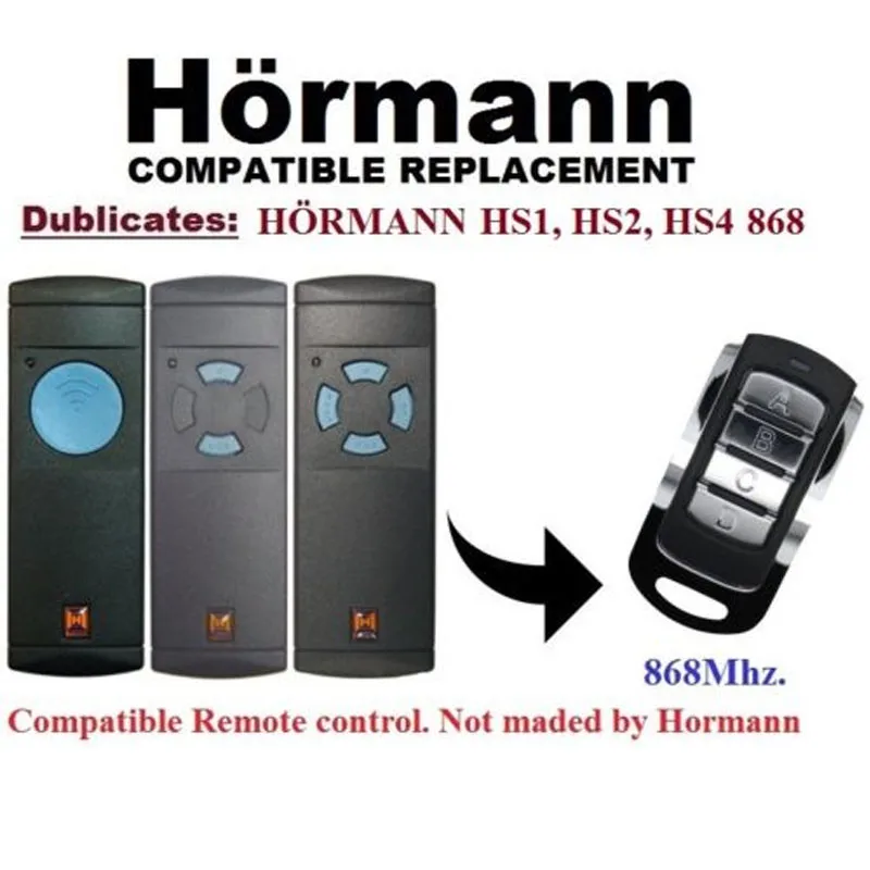

duplicator Hormann HS1,HS2,HS4 blue button 868.3mhz remote