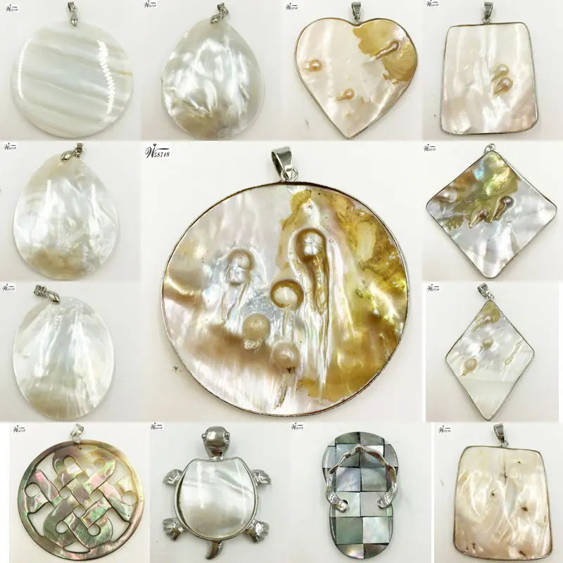 

Free Shipping Women Fashion Jewelry Mother of pearl Shell Pendant Bead WFH588