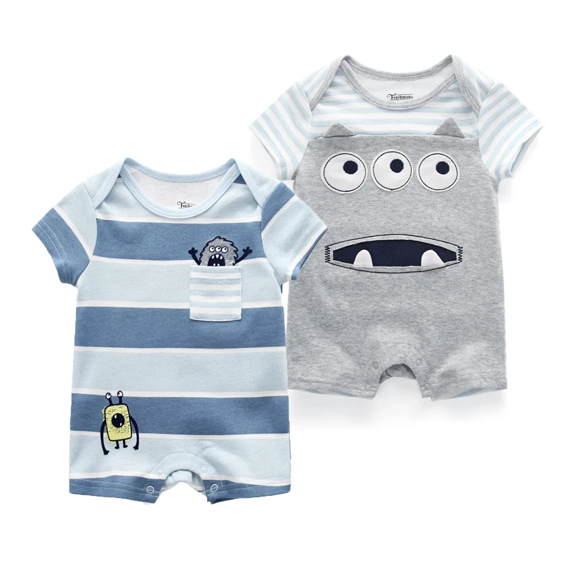 

2PCS Newborn Baby Wear Boy Romper 100% Cotton Short Sleeve Infant Clothing Cool Boy Rompers Star Unisex Clothes for New Girls