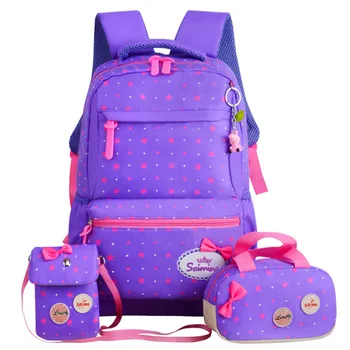 

Fashion School Bags For Girl 3pcs/set Printing Children Backpack Orthopedic Satchel Schoolbag Kids Teenager Backpacks WBS462