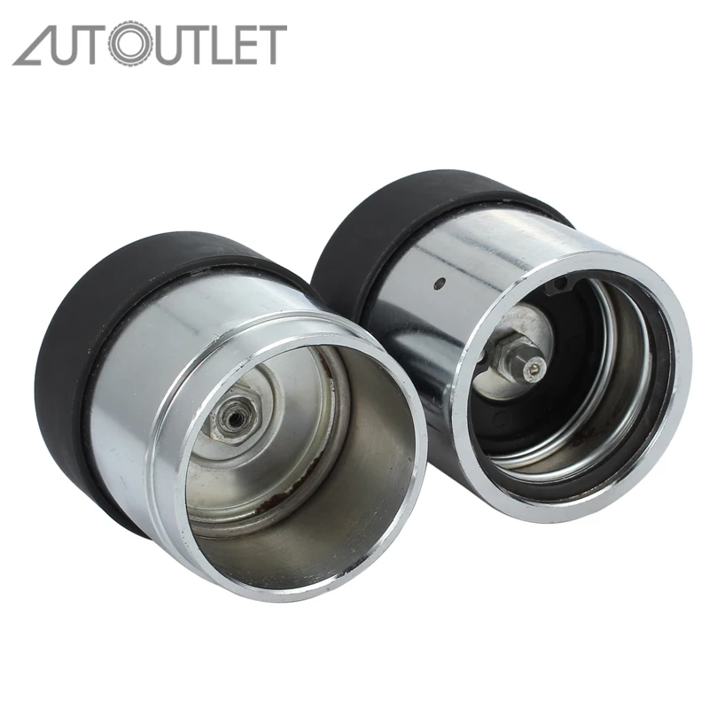 

AUTOUTLET Trailer Hub Bearing Protectors With Dust Cover Caps 45mm Pair linear Bearing Buddies Chrome Plated Bearing Protectors