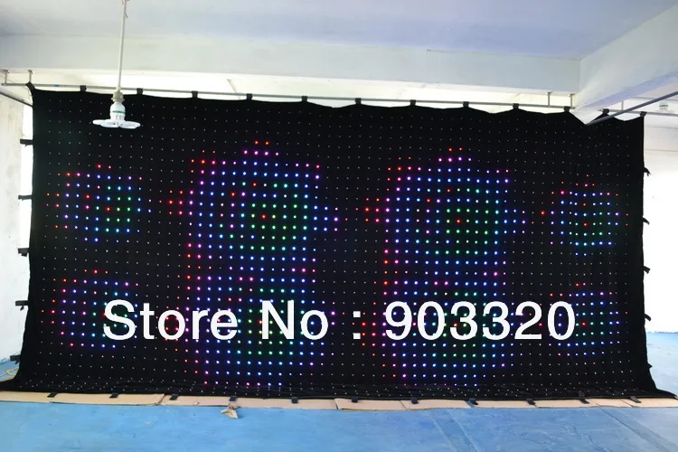 

LED Soft Wall Screen PC Mode+SD Card 3in1 RGB P7 2M*4M 1596 leds LED Video Curtain For DJ Wedding Backdrops,Event,Nightclub