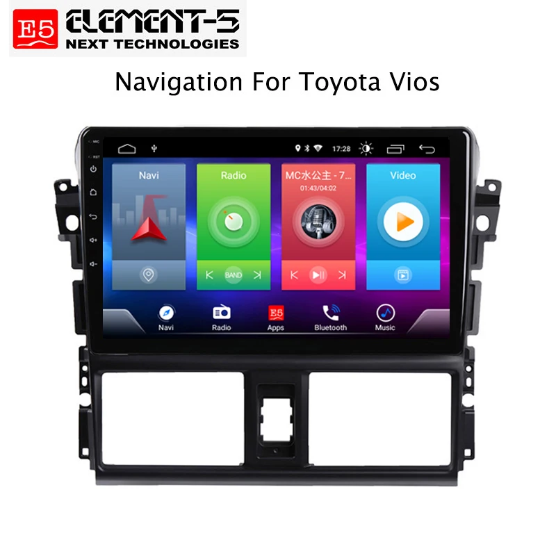 Top Car Android 8.1 Multimedia Player for TOYOTA VIOS Yaris 2014 GPS Navigation Device USB bluetooth steering wheel control support 2