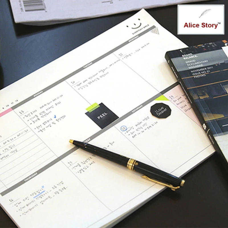 

A4 size Weekly desk note pad memo pad daily