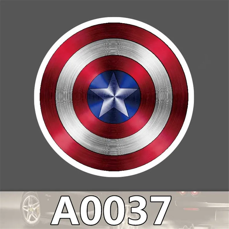 

50pcs/bag Captain America Shield sticker travel skateboard trolley sticker cartoon graffiti PVC waterproof sticker A0037