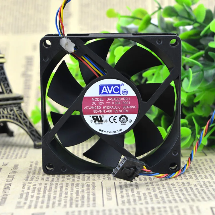 DASA0820R2U DC 12V 0.6A 4 провода ШИМ 8020 8 см для Optiplex 790 990 с волокнно-Оптической вилкой чехол