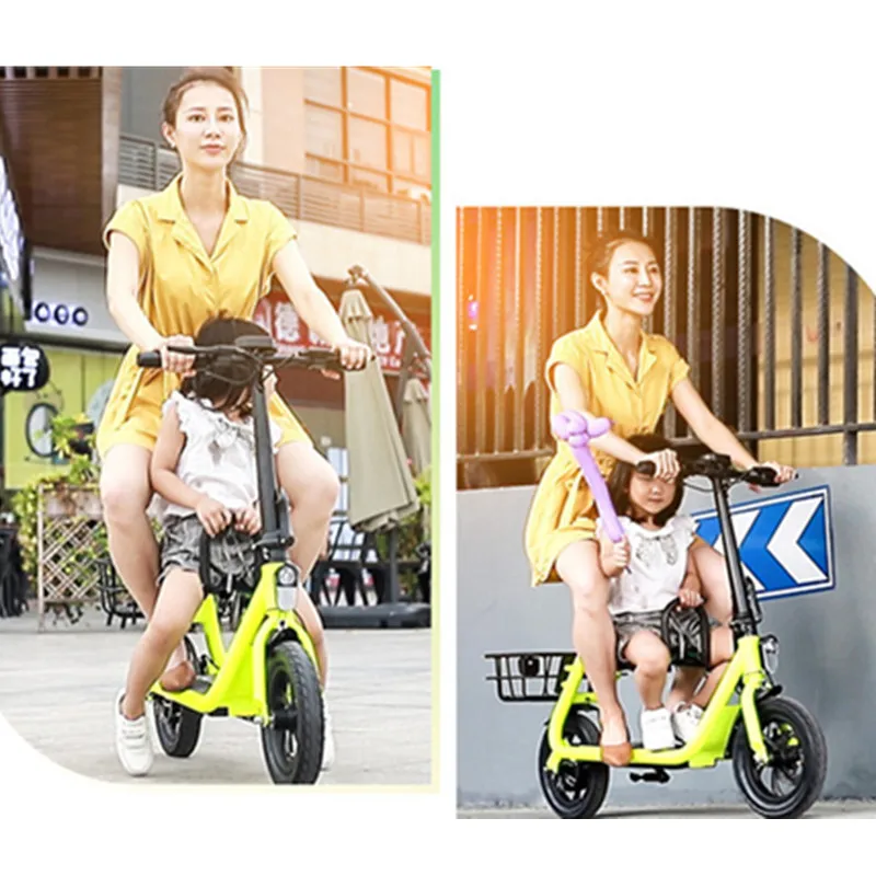 Perfect Daibot Adult Electric Scooter Car Two Wheel Electric Scooters With Child Seat 12 Inch 350W 36V Portable Electric Bike Two Seater 3