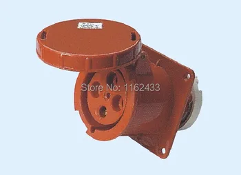 

63A 3P E 4 pin 380-415V IP67 334 three phase watertight industrial flush mounting socket