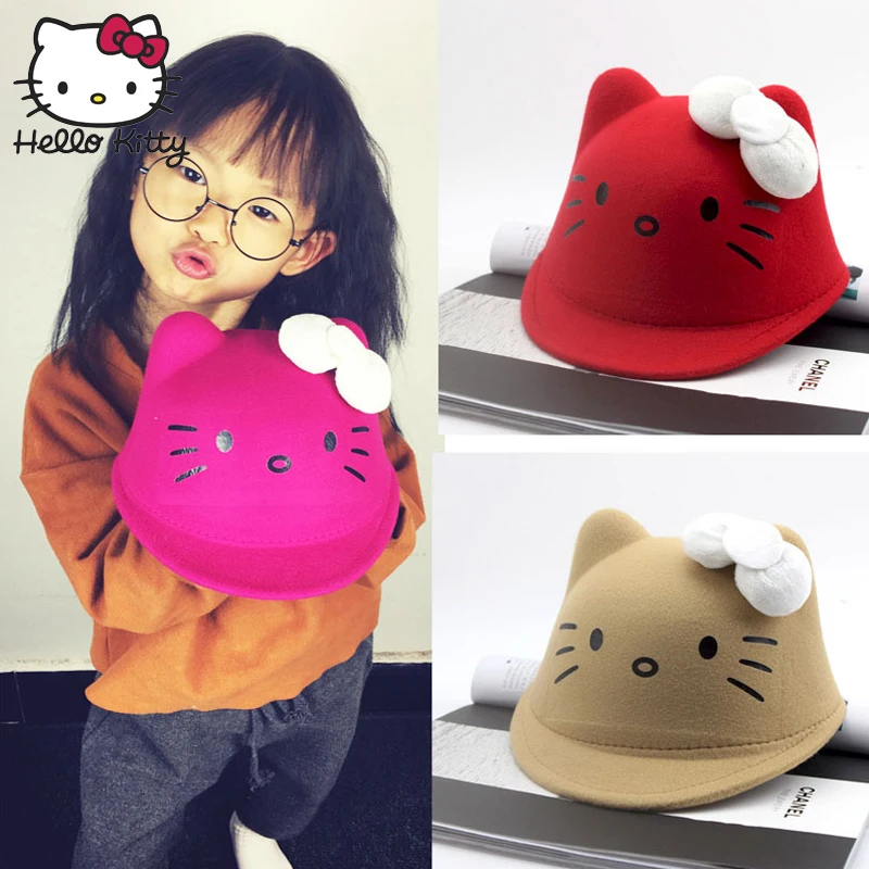 Hello kitty детские летние шапки кепки Кот милый hello kitty ребенок бейсбол Открытый обувь для девочек Кепка с козырьком от солнца Harajuku женский