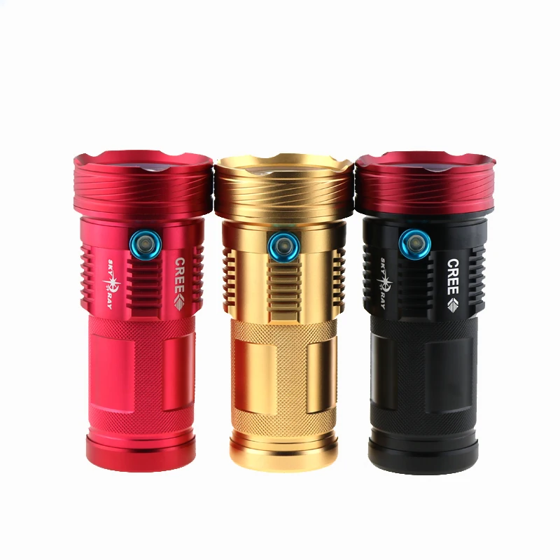 

15000 Lumens 9x CREE XM-L T6 LED Flashlights Torch Skyray 9T6 Hunting Work Lamp Hight Low Strobe 3 Modes 3 Colors Lantern