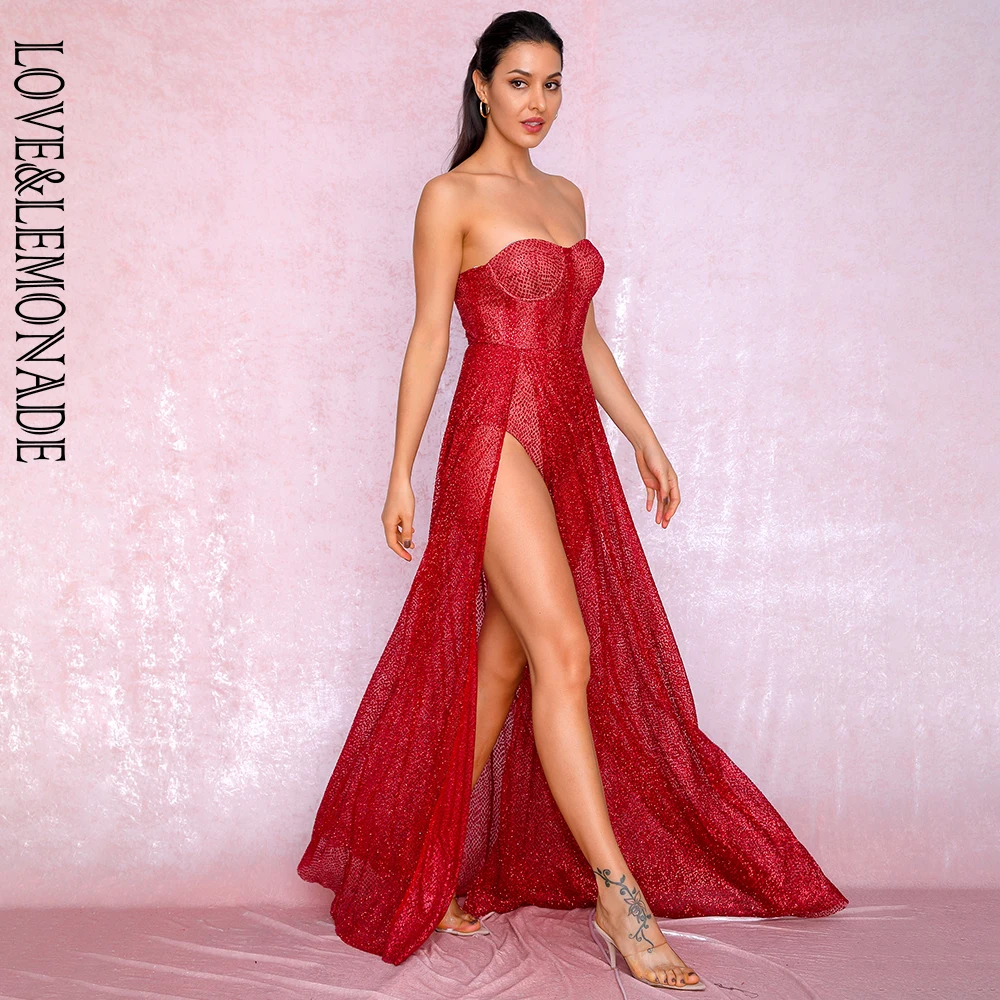 LOVE&LEMONADE Sexy Red Strapless Tube Top