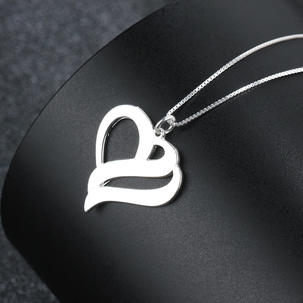Ожерелье из серебра с гравировкой имени в форме сердца|necklace silver necklace|925 sterling