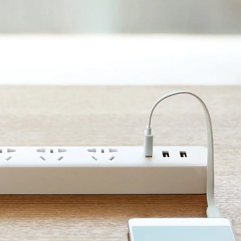 Оригинальная смарт лента Xiaomi Mijia 3 розетки + 2 А порты USB для быстрой зарядки черный