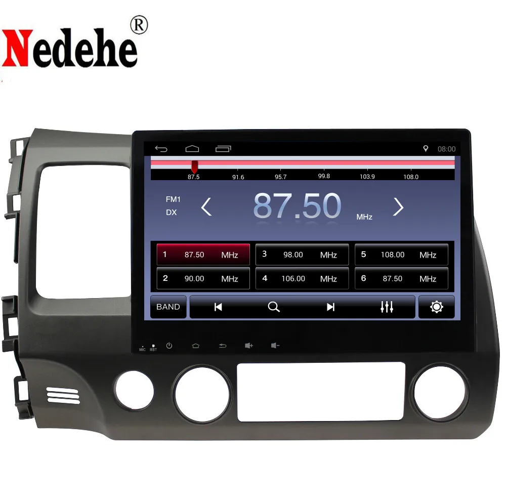 Excellent Nedehe 2G RAM+16G ROM android 8.1 car dvd for honda civic 2006-2011 car radio gps navigation support mirror link steering wheel 0