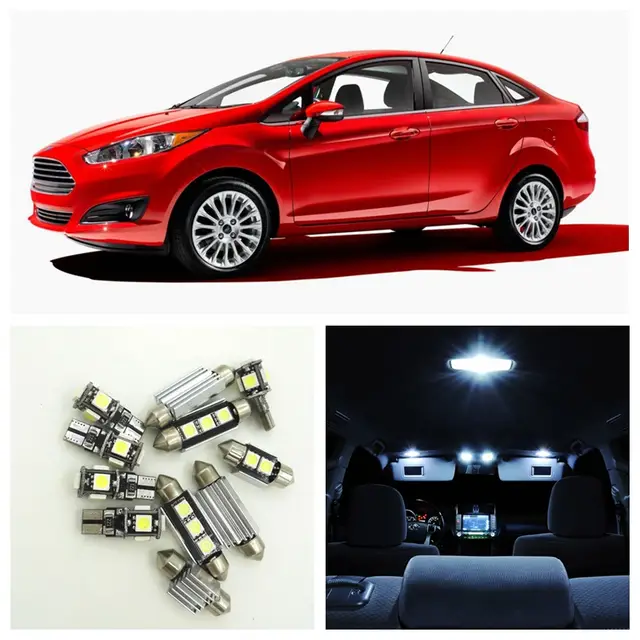 Us 9 59 36 Off 9pcs Xenon White Led Light Bulbs Interior Package Kit For Ford Fiesta 2011 2012 2013 2014 2015 Map License Plate Light Ford B 21 In