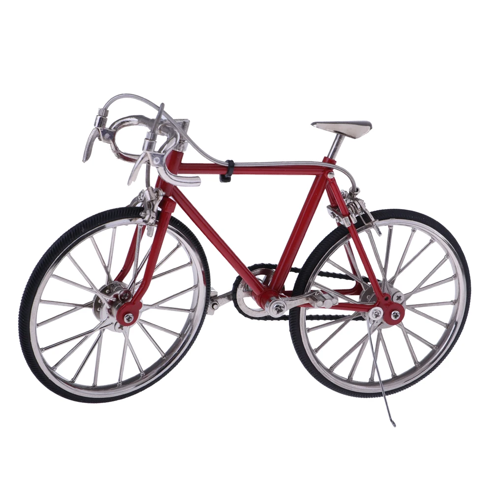 1:10 Scale Alloy Racing Bicycle Dollhouse Miniatures DIY Model Furniture Garden Decoration Accessories Red