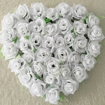 

18Colors 40x38cm Artificial Silk Rose 1PC Lovely Heart Shaped Door Wreaths Lovely Wedding Door Tiffany Blue Decoration Wholesale