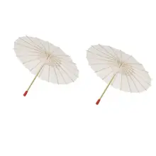 2 шт. белый бумажный зонтик, декоративный Китайский Японский зонтик для детского душа, юбилея, свадьбы, дня рождения