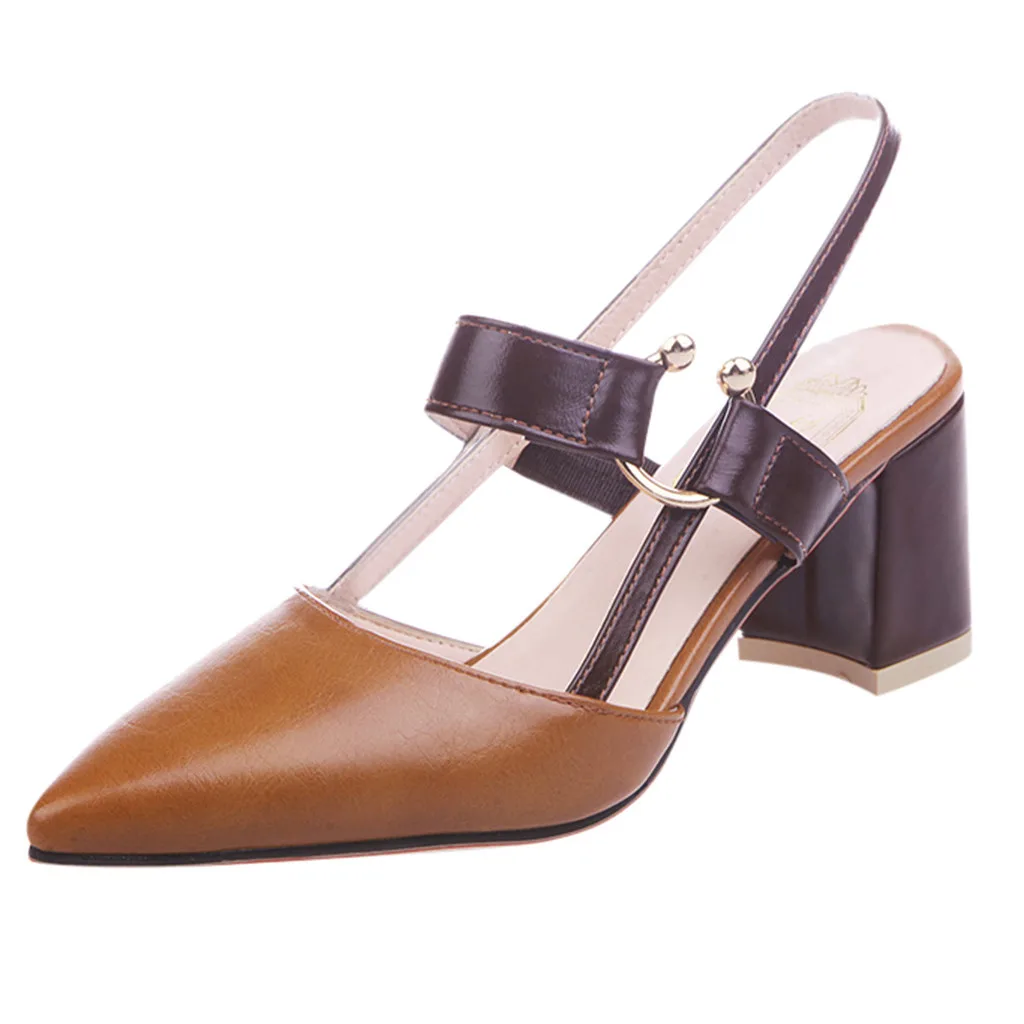 

Jaycosin shoes women's color high-heeled fashion ladies thick with high-heeled pointed shoes sandals single shoes