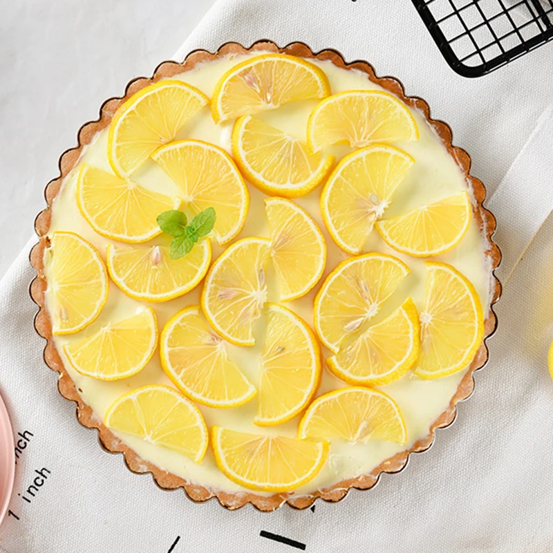 Achat 8 pouce Tarte Pan w Amovible Base Non Bâton Cannelé En Acier Au Carbone Quiche Pan Plat De Cuisson pour le Four de Cuisson (Champagne Or)
