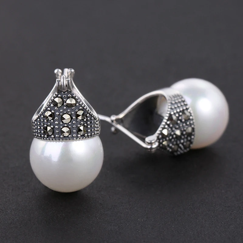 Lotus Fun Real 925 Sterling Silver Earrings Natural Handmade Designer Fine Jewelry Vintage Drop Earring for Women Drops Shipping