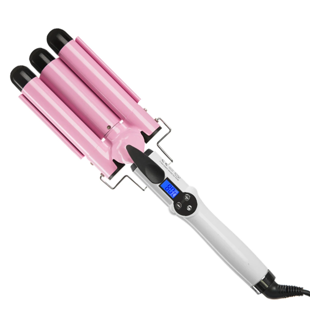 Ceramic 3 Barrels Big Wave Hair Curling Iron Automatic Perm Splint