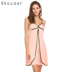 Ekouaer пижамы Strappy сорочка Ночная сорочка ночная рубашка Для женщин Lounge платье