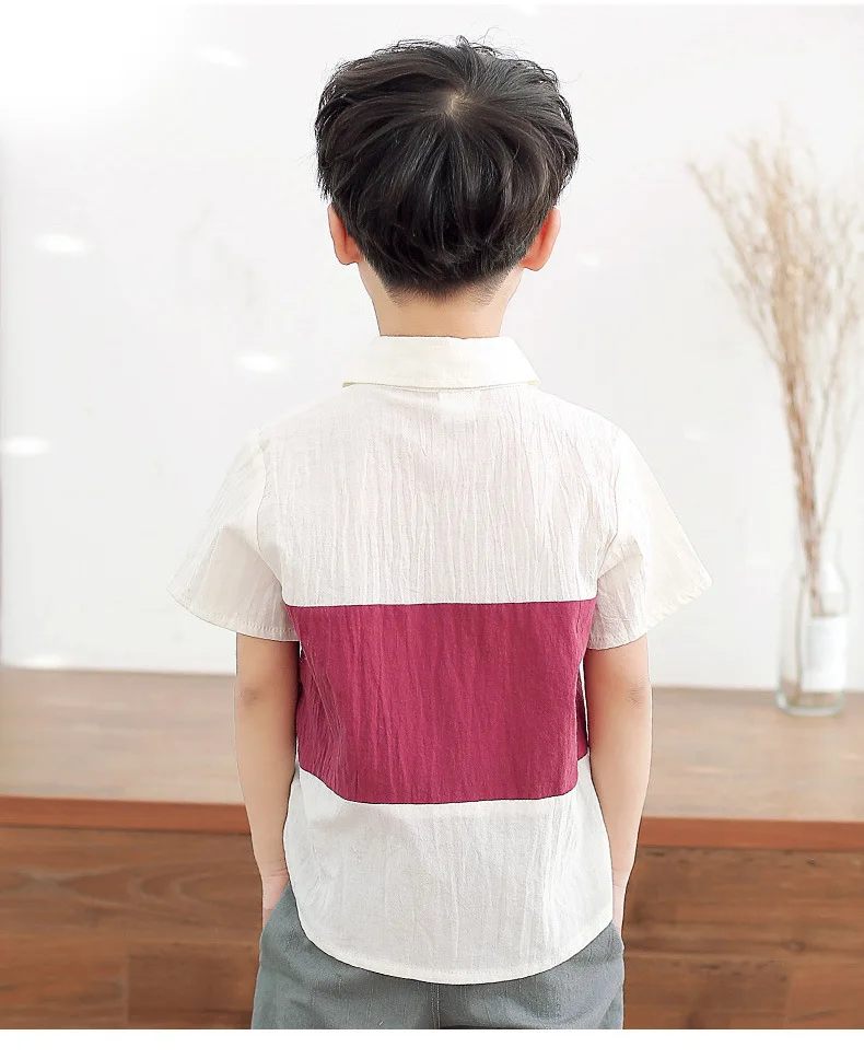 cotton short sleeve patchwork t shirts for teenage boys school blouse kids tops clothing children summer casual t shirt 2018 (25)