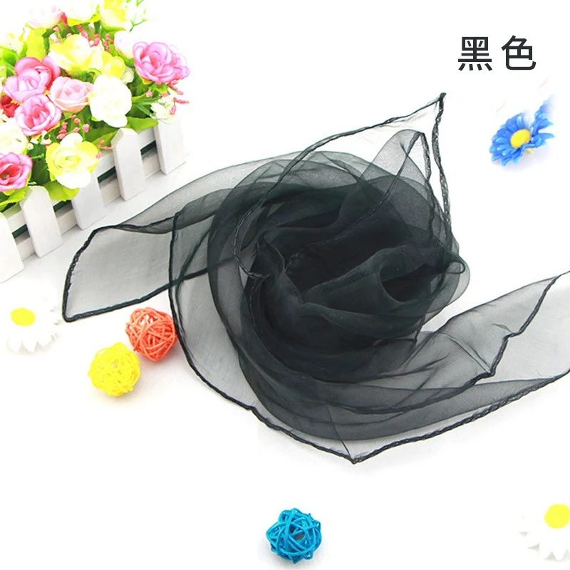 Прозрачный летний шарф для женщин головной убор модные однотонные блестящие шарфы Тонкий шифоновый шарф PYWJ09CN - Цвет: Черный