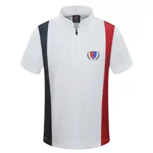 Коллекция года, детская одежда для гольфа футболка с короткими рукавами и воротником на молнии для мальчиков и девочек дышащая быстросохнущая спортивная рубашка