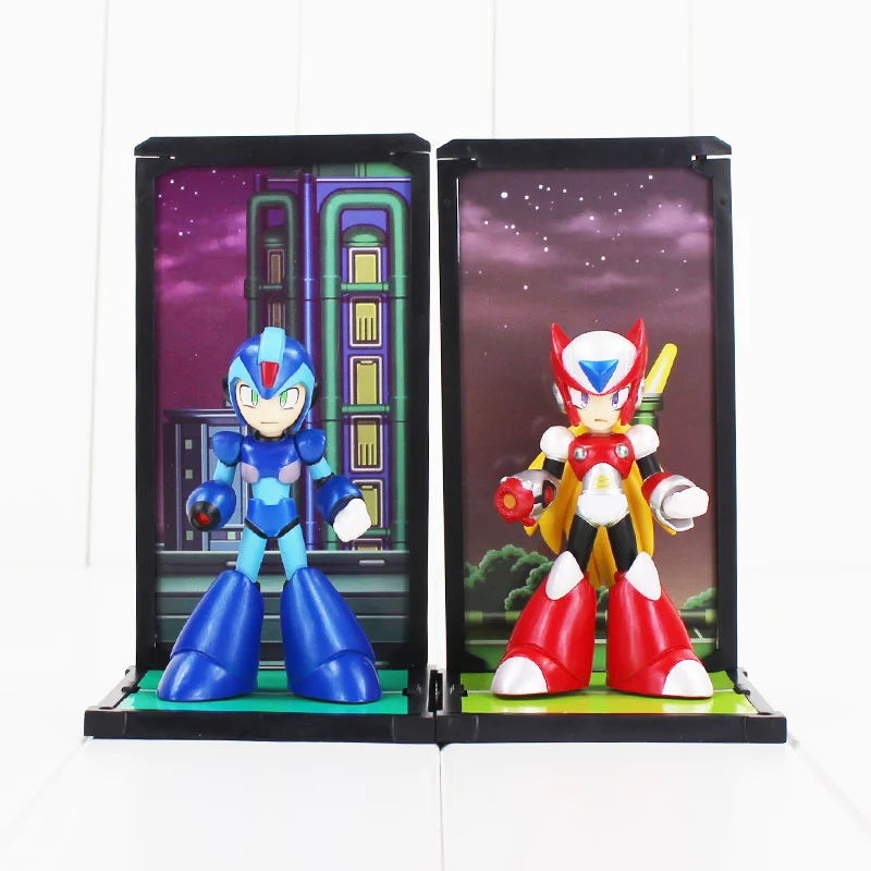 

2pcs/lot 15cm Mega Man Figure Toys Megaman Rockman Blue 016 Red 017 Rokkuman Collectible Model Doll