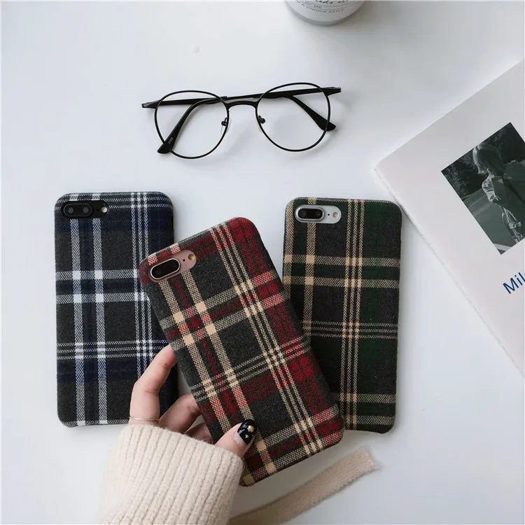 Роскошный Европейский сетчатый чехол для телефона с узором в клетку iPhone 6 6S 7 8 Puls X