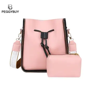 

Women Bag 2Pcs/Set Top-Handle Big Capacity Female PU Handbag Girls School Shoulder Books Packs Ladies Crossbody Bag Bolsa Mujer
