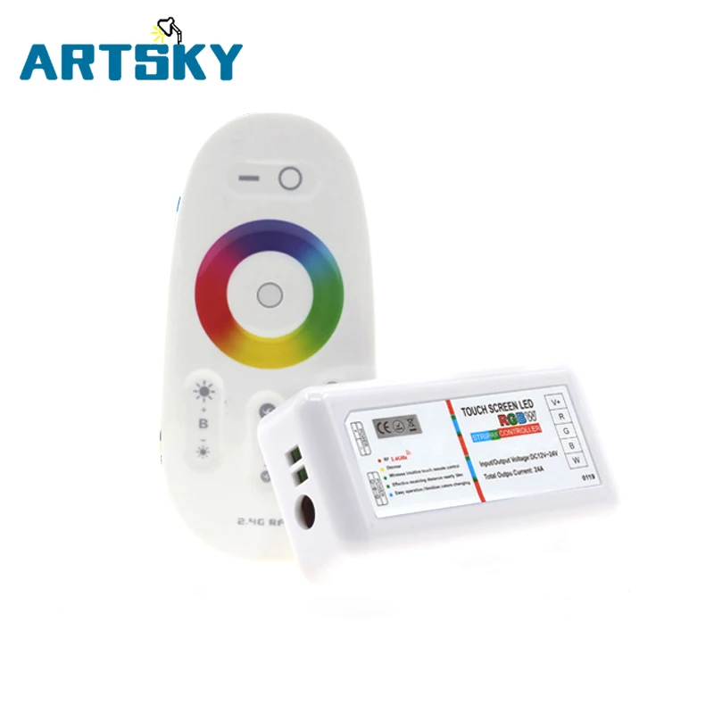 

LED Strip Touch Screen LED RGBW Controller 2.4G Wireless DC12-24V Touch RF Remote Control For RGBW