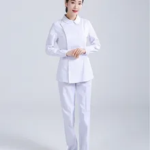 Для женщин зимние длинные рукава для ролевых игр, медсестра, стоматологическая клиника медсестра медицинская рабочая одежда тонкая талия регулируемая форма невидимка на пуговицах