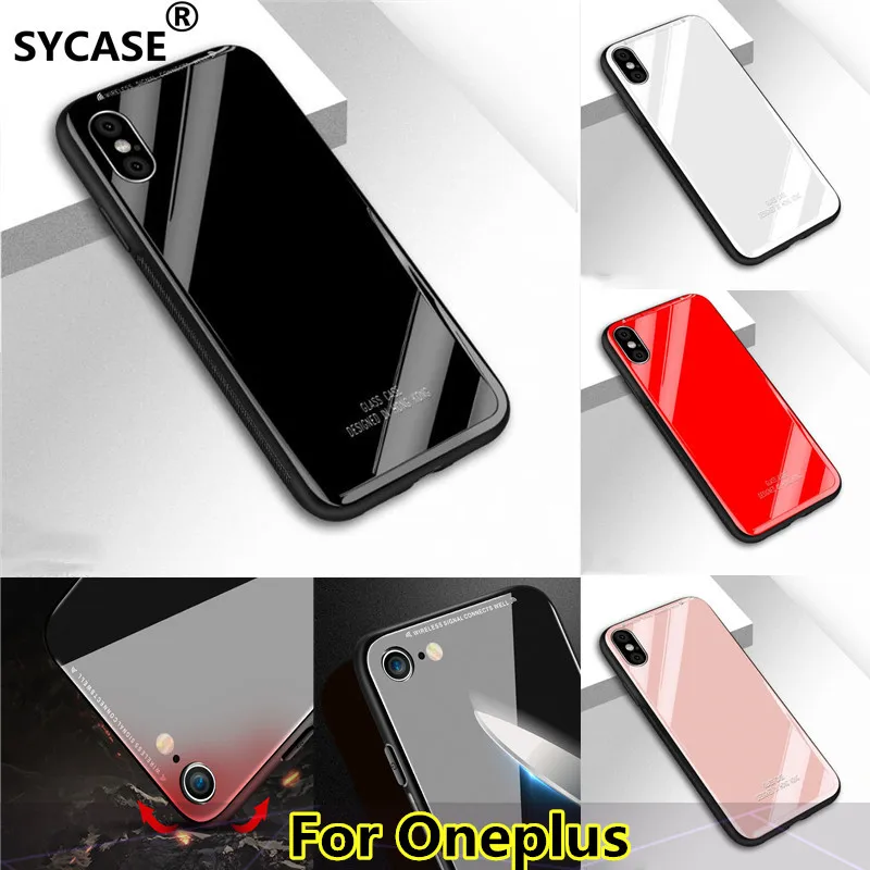 SYCASE закаленное Стекло чехол для oneplus 5 T 6 мягкий телефона ТПУ силиконовый бампер