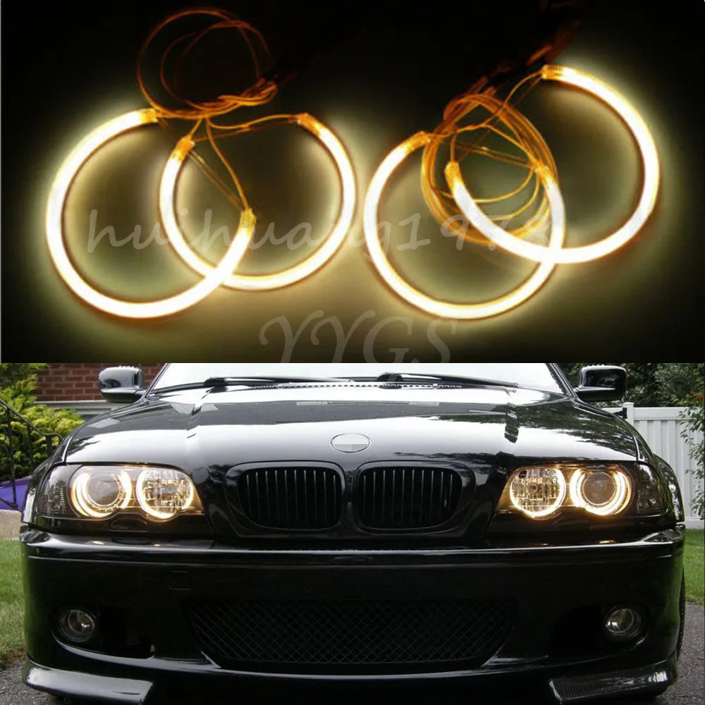 New 4x Angel Eyes Halo Rings 131mm 146mm Beam CCFL Light Non-Projector For BMW E46 3 Series 1993-2003 Yellow Car Styling New 4x Angel Eyes Halo Rings 131mm 146mm Beam CCFL Light Non-Projector For BMW E46 3 Series 1993-2003 Yellow Car Styling
