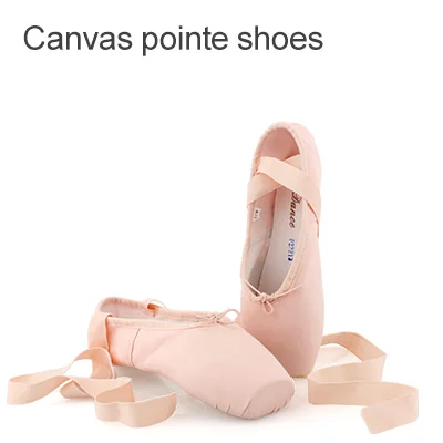 Professional Ballet Pointe Shoes Girls Women Ladies Satin Ballet Shoes With Ribbons Canvas