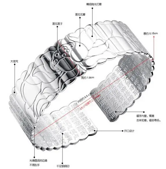 OMHXZJ, модные ювелирные изделия, винтажный Лотос, для женщин и мужчин, kpop, звезда, хорошее серебро 999 пробы, открывающийся браслет, браслеты, подарок, SZ15
