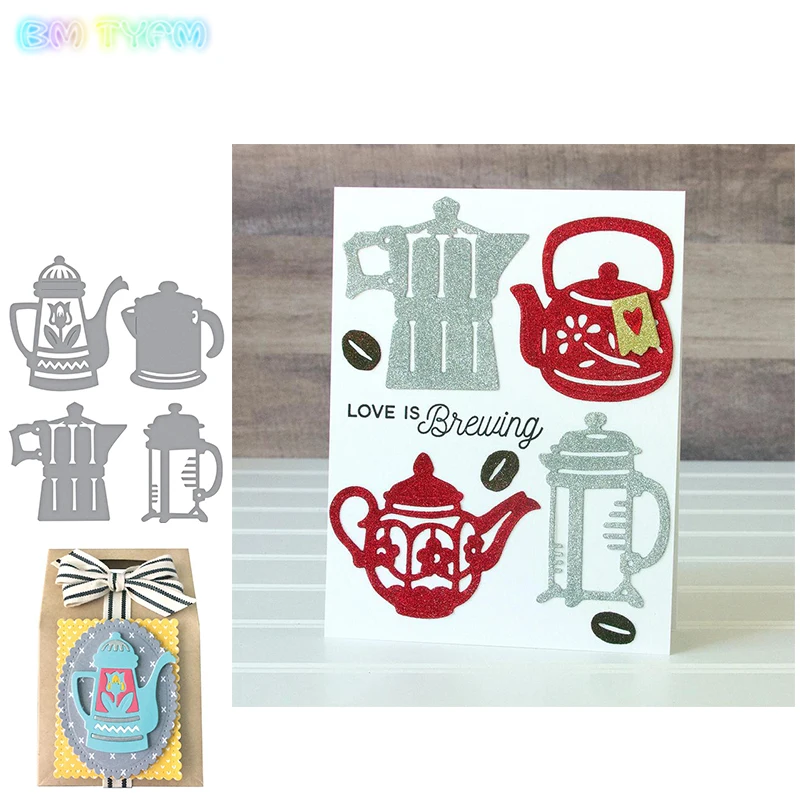 

2018New Portable Teapots Metal Cutting Dies Stencils For Card Making Decorative Embossing Suit Paper Cards DIY Dies Scrapbooking