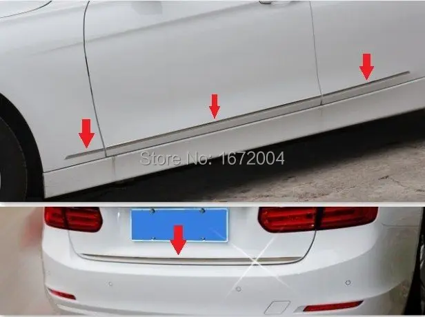 

FOR BMW 3 Series F30 320 328 2013 2014 Chrome Rear Trunk Trim+Side Door Molding 7PCS