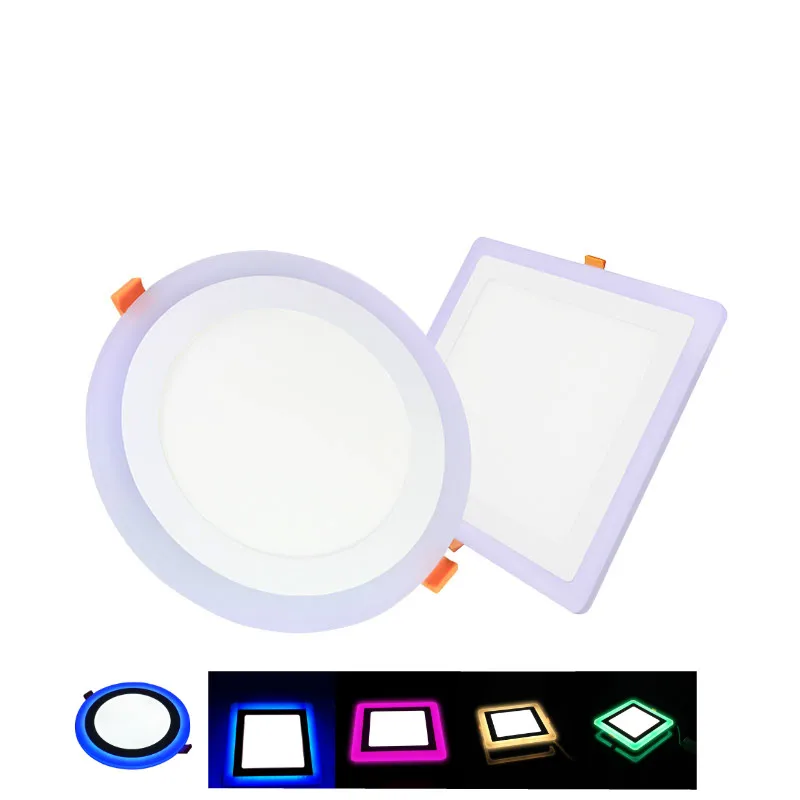 

Double Color RGB Round LED Panel Downlight 6W 9W 16W 24W, 3 Modes LED Panel Lights Recessed Ceiling Lamps + Driver AC85-265V
