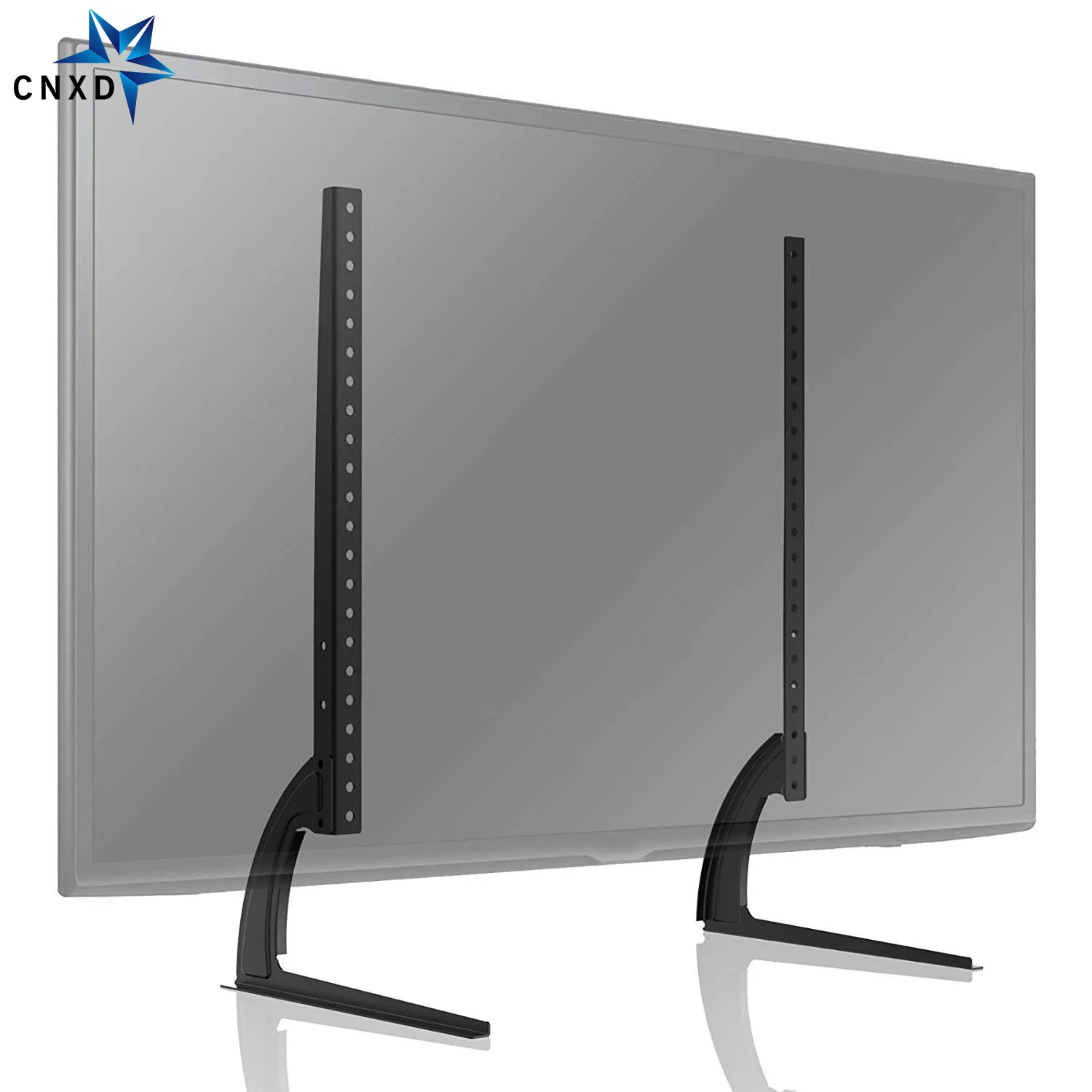 Holds up to 55kgs Screens Universal TV Stand/Base Tabletop TV Stand with Wall Mount for 32 to 65 inch 4 Level Height Adjustable HT03B-002P Heavy Duty Tempered Glass Base 