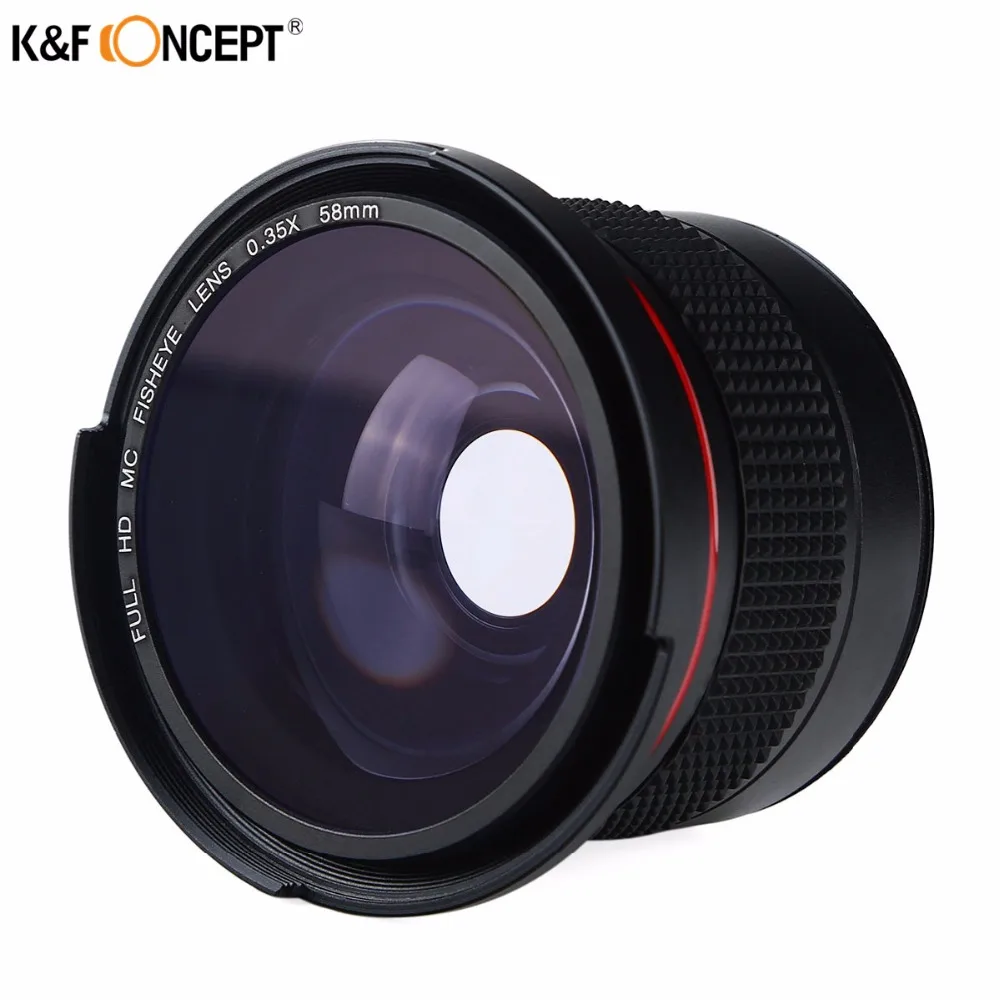 K & F CONCEPT 2в1 58 мм 0.35x рыбий глаз широкоугольный макрообъектив для камеры Canon EOS 700D 650D