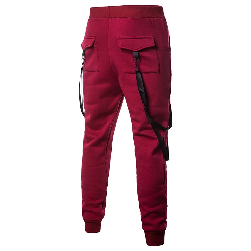 Мужские брюки, зимние уличные модные одноцветные спортивные штаны в стиле хип-хоп, повседневные эластичные штаны с карманами, уличная одежда, брюки 5 размеров