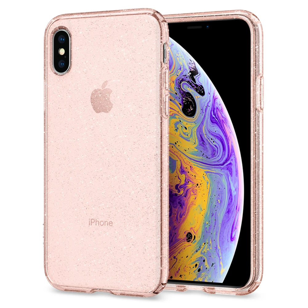 SPIGEN жидкокристаллический блестящий чехол для iPhone XS/iPhone X модный Прочный гибкий чехол со сверкающей четкостью