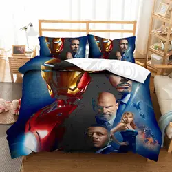 MUSOLEI 3D постельное белье Железный человек мягкая кровать набор пододеяльников для пуховых одеял Twin queen King Размеры