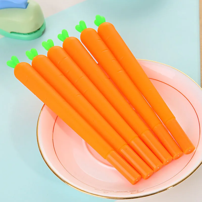 3 шт./лот Симпатичные Морковь гелевые ручки черные чернила гелевая ручка растительного типа для детей канцелярские школьные и канцелярские