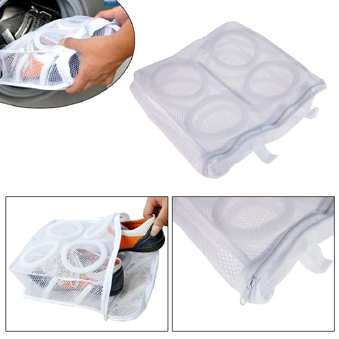 Great Household Mesh Laundry Shoes Footwear Wash And Dry Bag Pouch