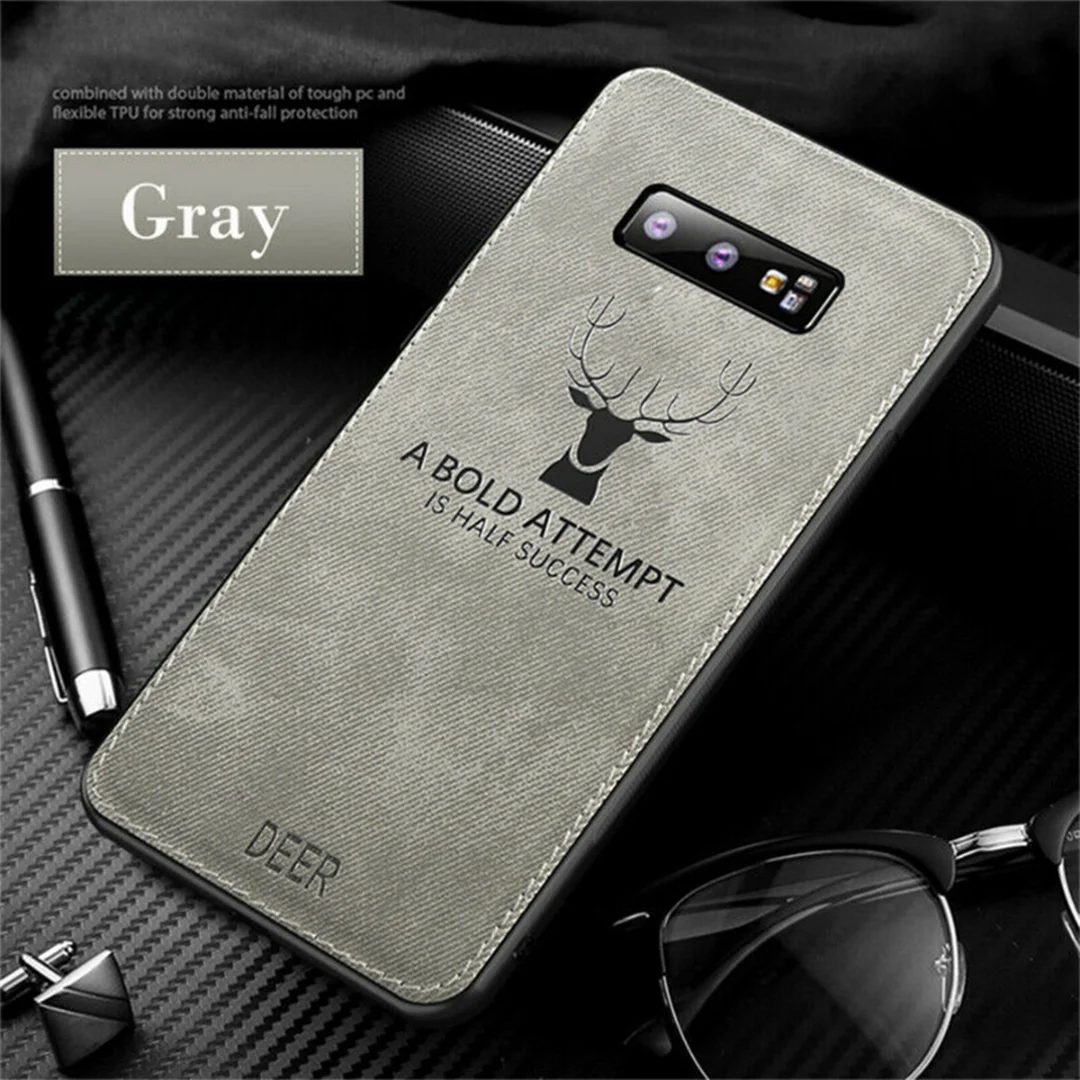 Luxury Cloth Skin Fabric TPU Leather Matte Phone Case Back Cover Capa For Samsung Galaxy S10 Plus S10E S10 Business Coque Fundas